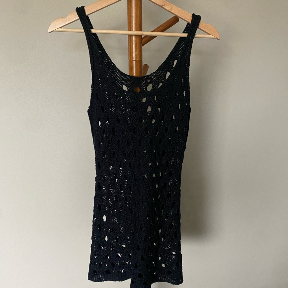 Boho Y2K Crochet Tank with Pocket